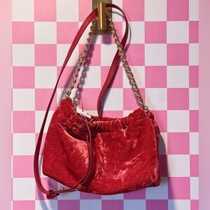 Elegant Red Velvet Women's Bag
